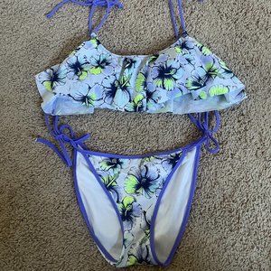 Victoria's Secret PINK Swim Purple Floral Set